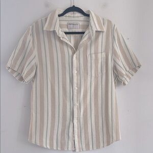 Original Paperbacks Perth textured striped short sleeve button up sz XL